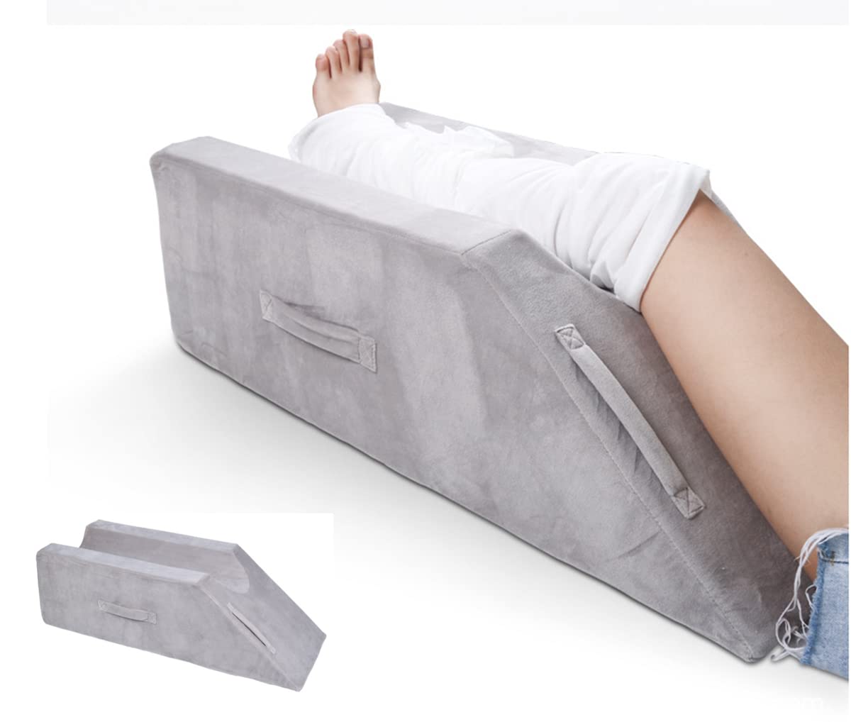 Orthopedic Leg Elevation Pillow for Post-Surgery Recovery - Knee Support Wedge Cushion for Sleeping, Pain Relief & Circulation - Ideal for Bed Rest, Home Care & Hospital Use