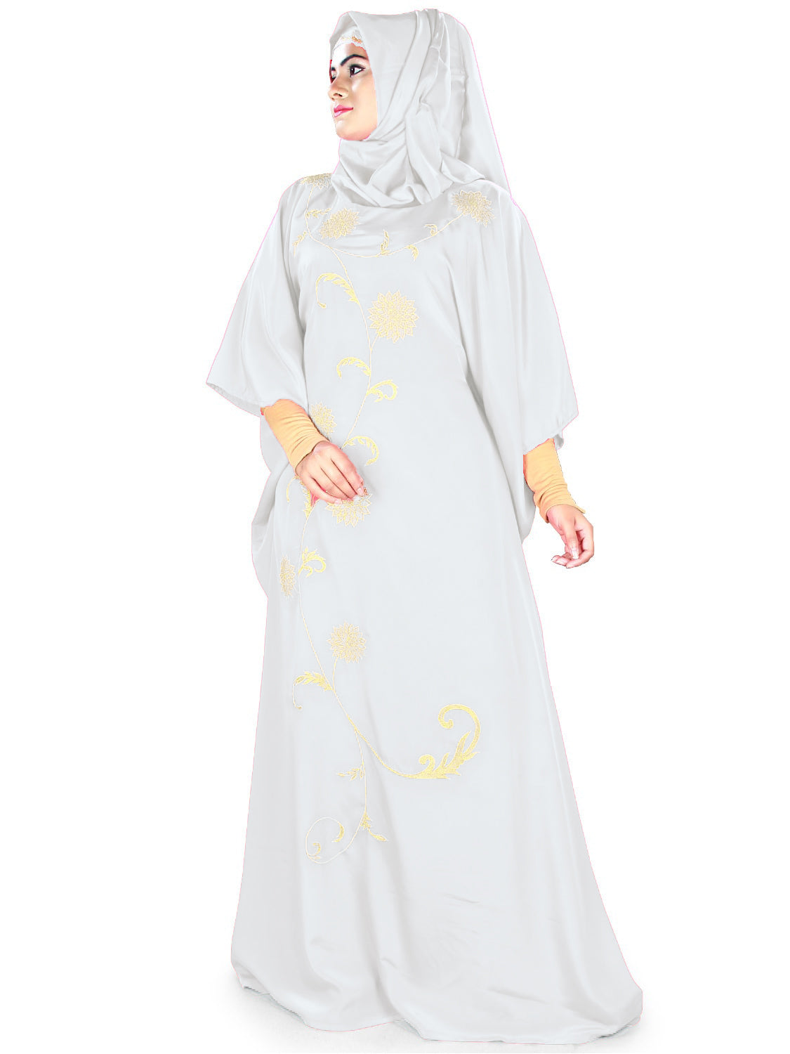 Elegant Aiza Kaftan Dress for Women - Flowy Boho Maxi Dress with Embroidery - Perfect for Beach, Vacation & Summer Outfits