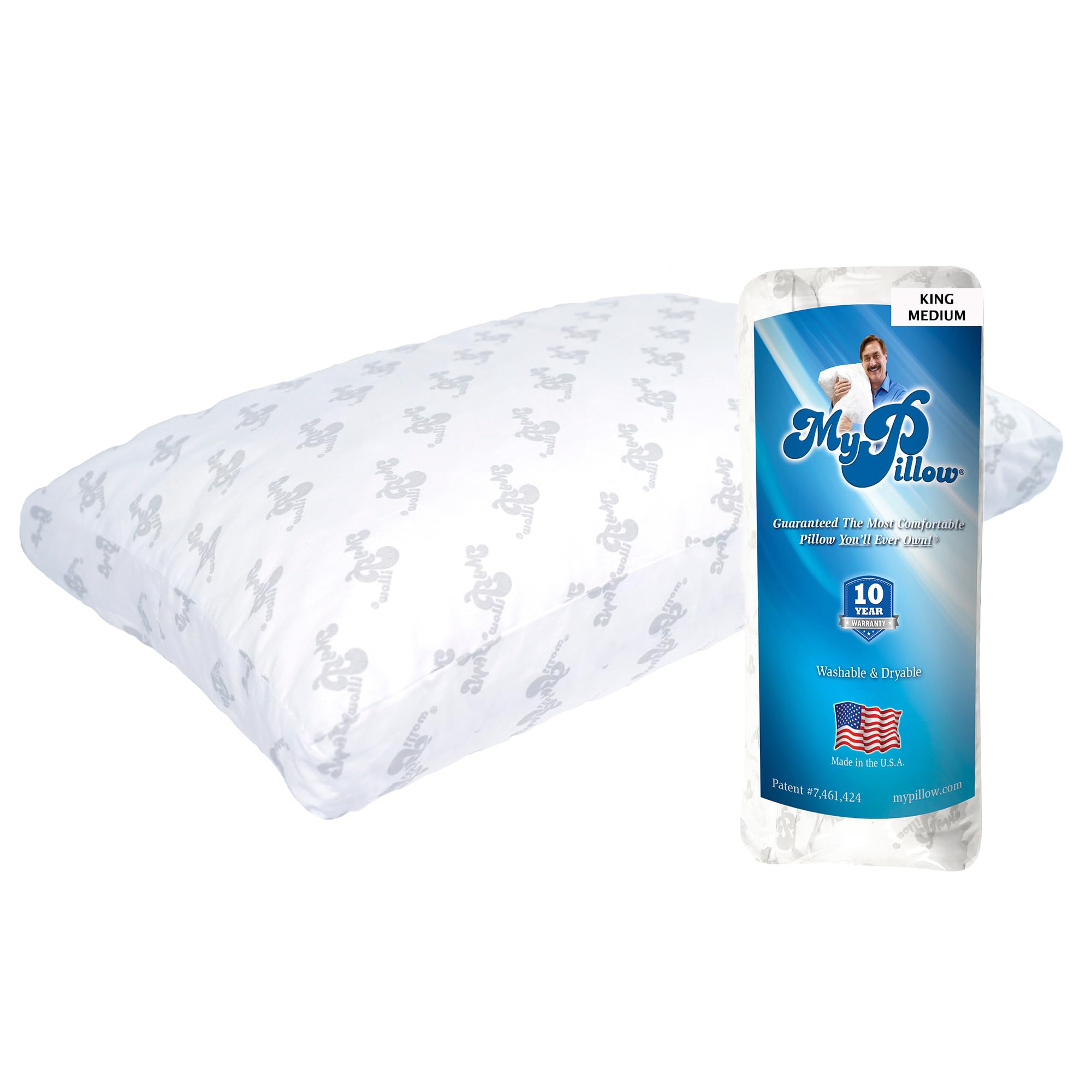 MyPillow King Size Premium Bed Pillow - Gusseted Support for Back, Stomach & Side Sleepers - Medium Firmness for Optimal Comfort - Perfect for Home, Hotel & Travel Use