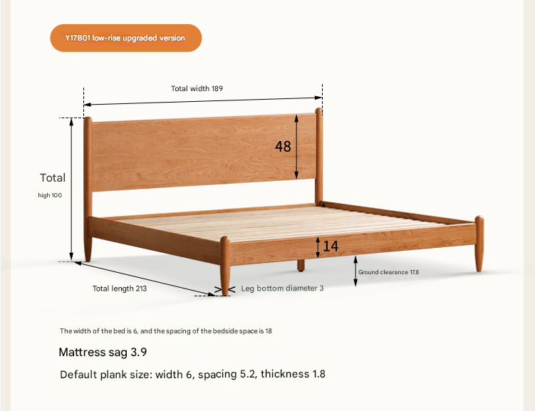 Solid Oak, Black Walnut & Cherry Wood Bed Frame - Handcrafted Queen Size Wooden Bed with Sturdy Slat Support - Perfect for Master Bedroom, Guest Room or Rustic Cabin Decor