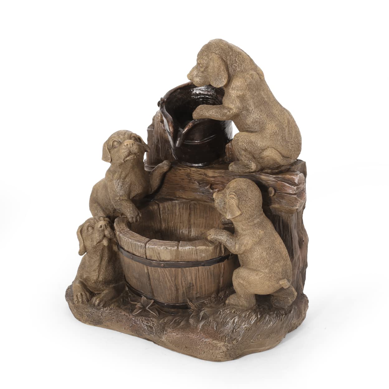 Christopher Knight Home Dimmock Outdoor Fountain - Light Brown Patio Water Feature for Garden, Yard & Backyard Decor | Relaxing Ambience for Outdoor Spaces