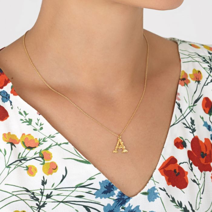 Personalized Floral Initial Necklace - Custom Name Letter Pendant Jewelry for Women - Perfect Gift for Birthday, Anniversary & Mother's Day