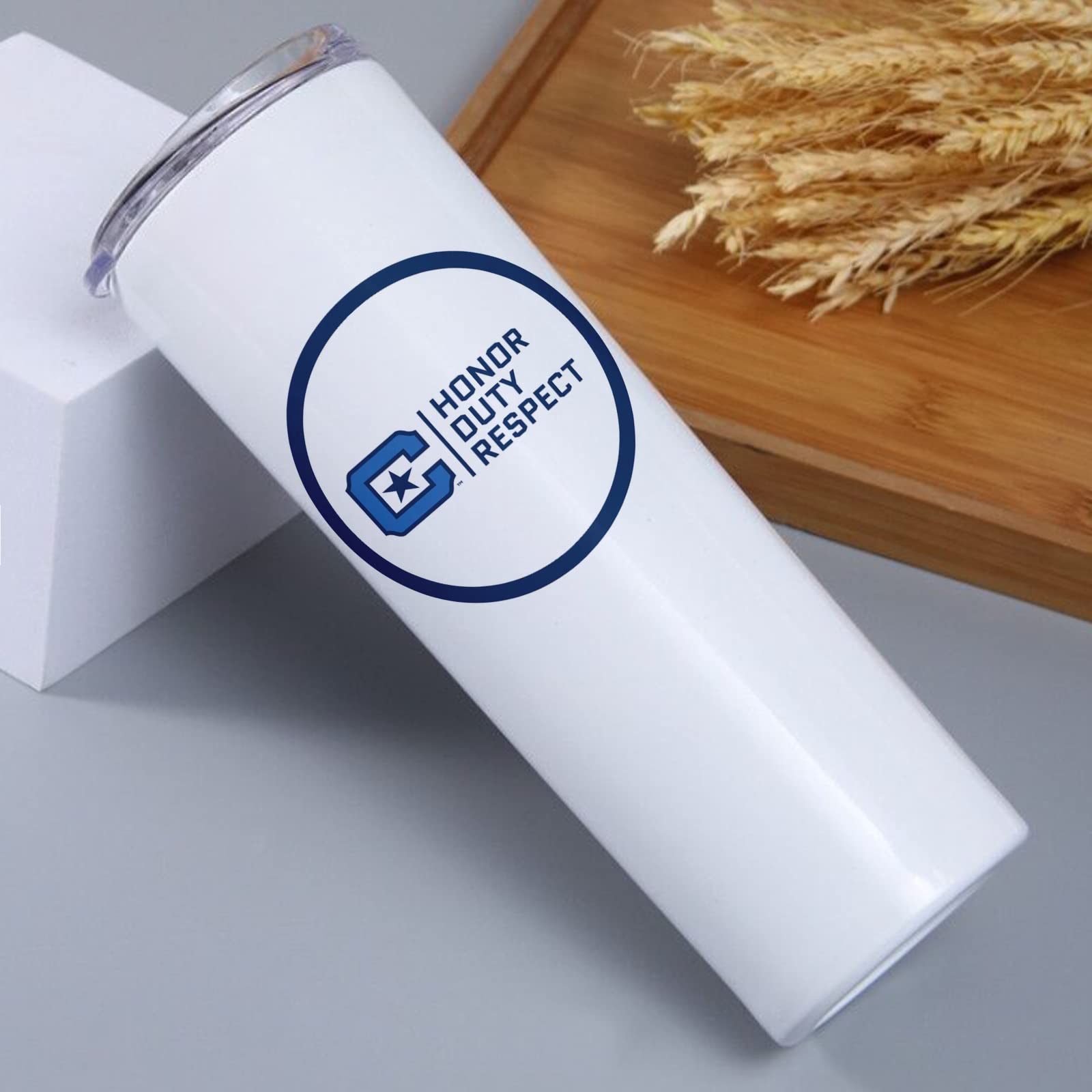 The Citadel Skinny Stainless Steel Tumbler with Straw & Lid - 20oz Double Wall Insulated Water Bottle for Hot & Cold Drinks - Perfect for Gym, Office, Travel & Outdoor Activities