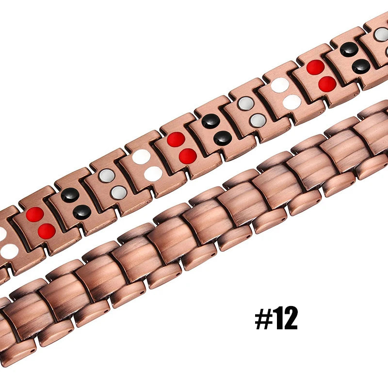 Men's Magnetic Health Bracelet - Pure Copper Energy Bracelet with Blood Pressure Magnets | Pain Relief & Improved Circulation | Perfect for Fitness, Work & Daily Wear