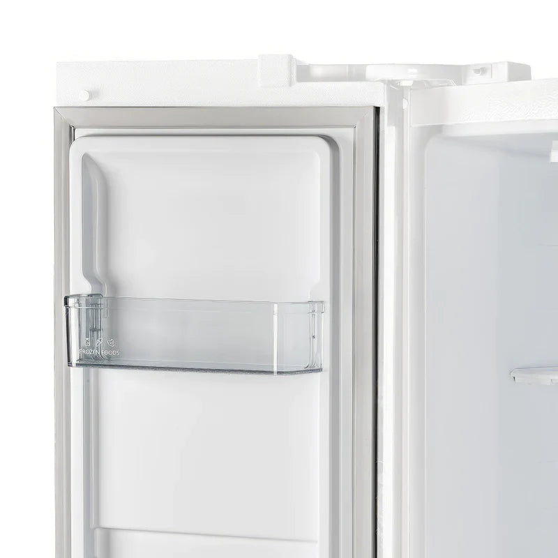 Forno Salerno 33 Inch Side by Side Refrigerator - 15.6 Cu.Ft. Capacity, Brass Handle, Energy Efficient, Black Stainless Steel (FFRBI1805 33BLK) - Perfect for Kitchen, Office, or Entertainment Spaces