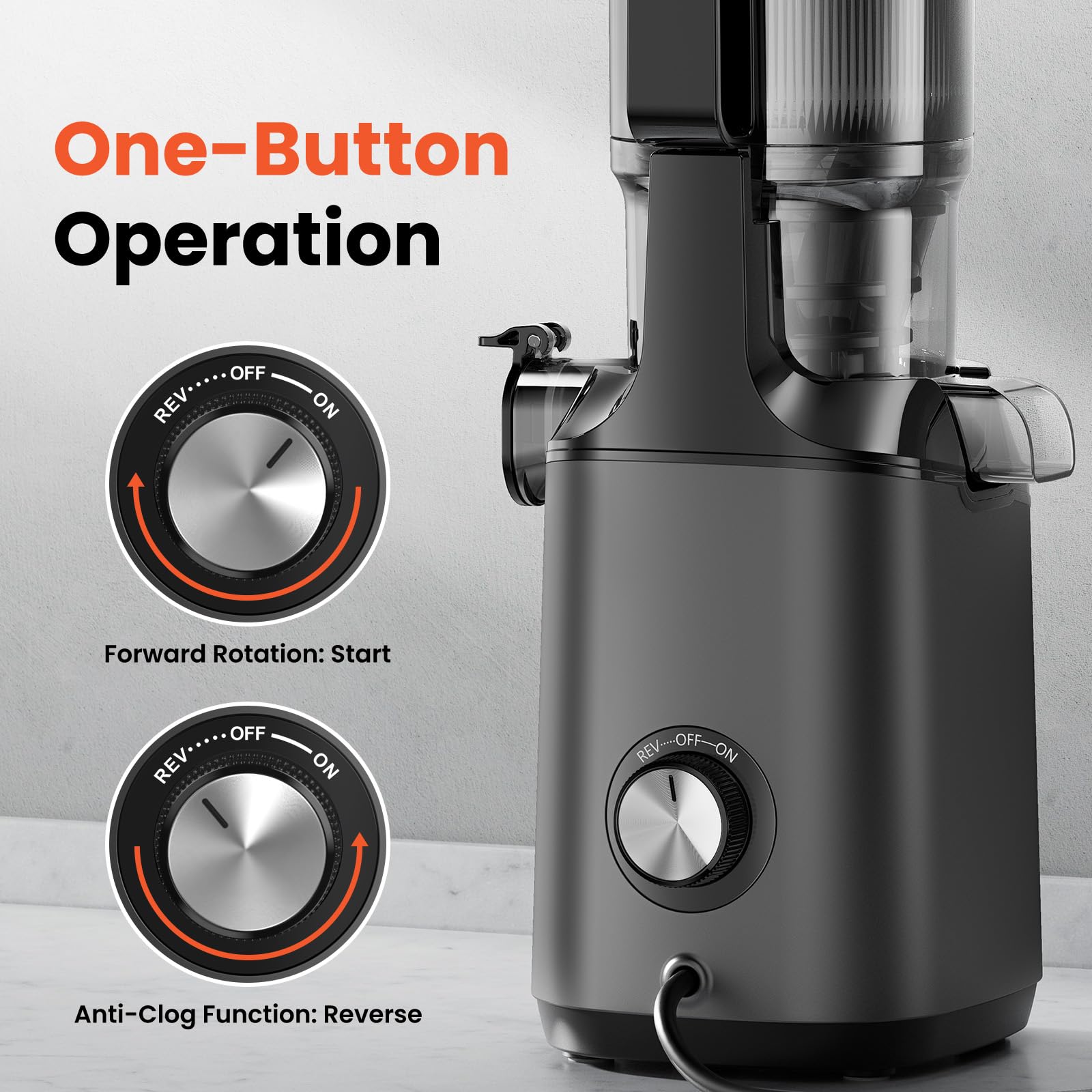 JoyBear Cold Press Juicer - Slow Masticating Juicer Machine with 4.3
