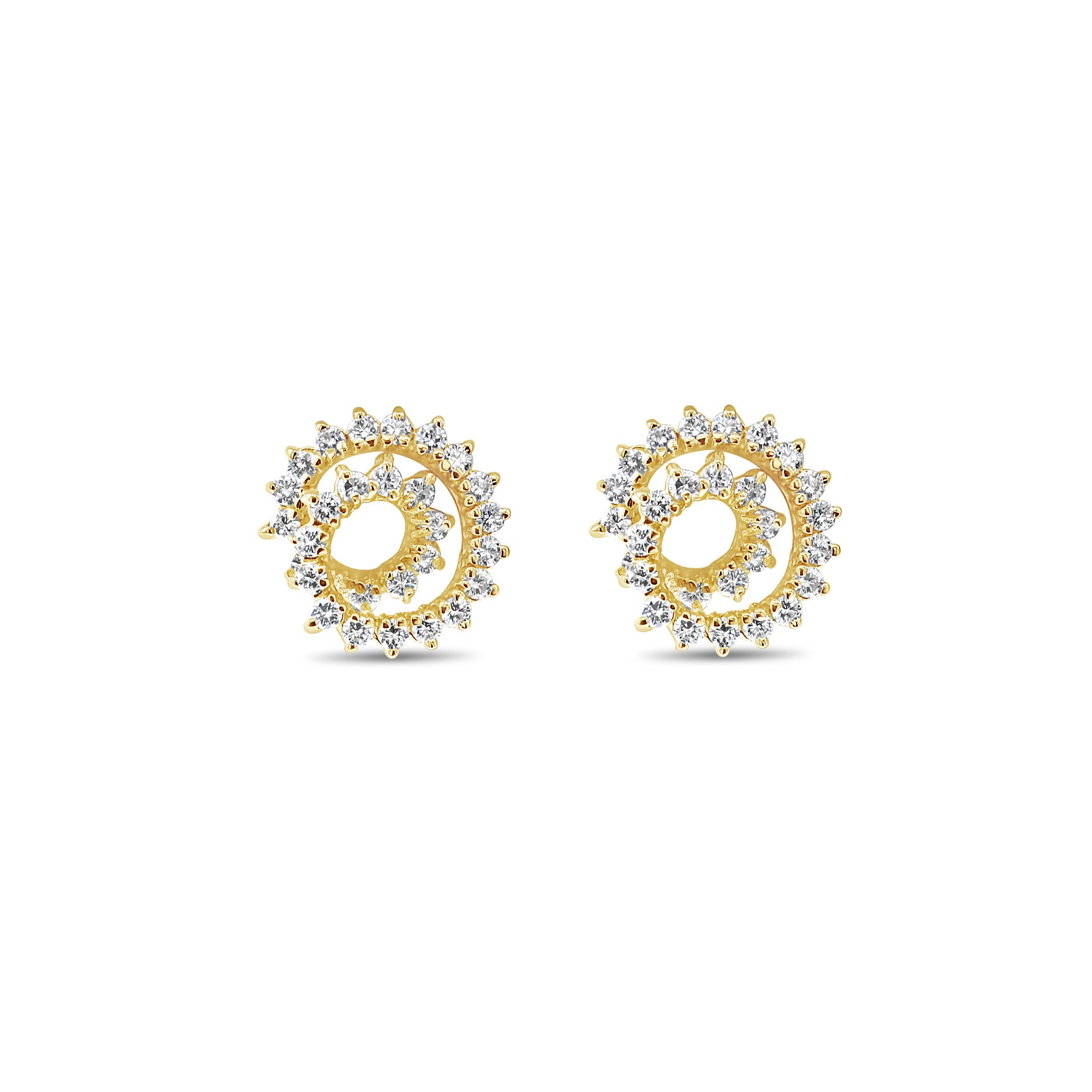 2.80cttw Diamond Swirl Earrings in 14k Yellow Gold - Elegant Jewelry for Women, Perfect for Weddings, Parties & Special Occasions