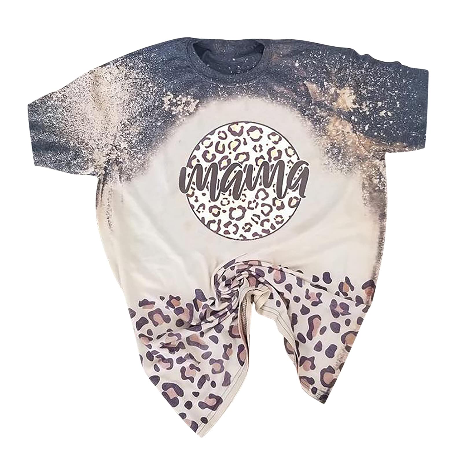Thanks Mama Women's Summer Crewneck Short Sleeve T-Shirt - Casual Loose Fit Graphic Printed Blouse Tee | Perfect for Beach Outings, Weekend Wear & Casual Summer Fashion