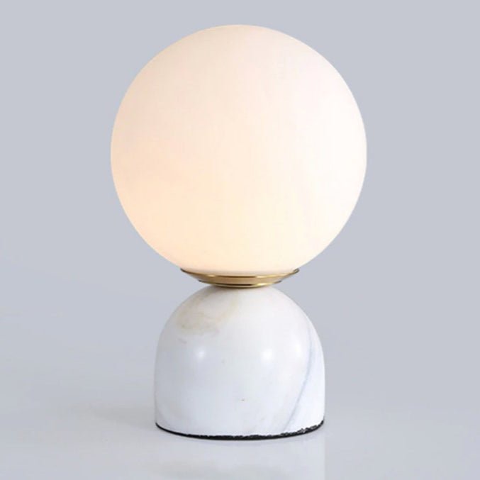 Elegant Sylas Marble Table Lamp - Modern Home & Office Decor Lighting for Bedroom, Living Room, Study - Dimmable LED Desk Lamp with Natural Stone Base