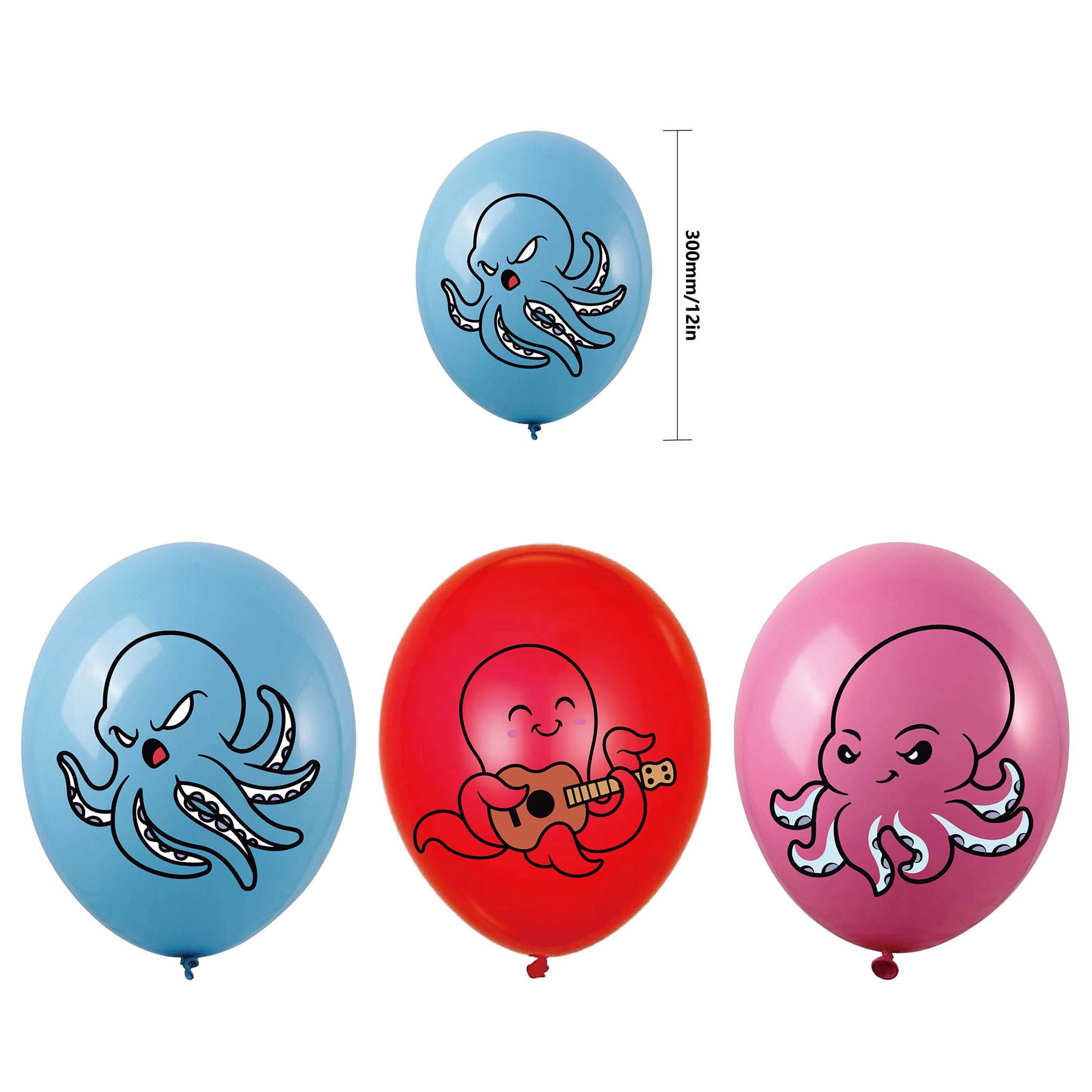 Cute Octopus Birthday Party Decorations Set - Includes Happy Birthday Banner, Balloons, Cake Topper & Cupcake Toppers for Kids' Underwater Themed Party | Perfect for Ocean Animal Cartoon Birthday Celebrations