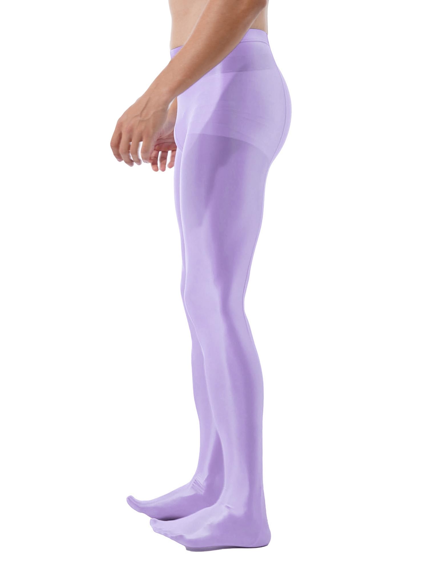 iiniim Men's Ultra Shiny Oil Glossy Pantyhose - High Elastic Opaque Tights & Stockings for Cosplay, Dance, Fashion Outfits and Nightlife