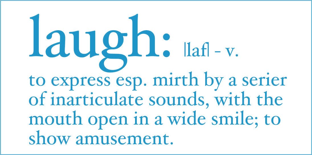 Laugh Definition Vinyl Decal - Medium Size Blue Wall Art Sticker - Perfect for Home Decor, Office, Laptop & Water Bottle Personalization