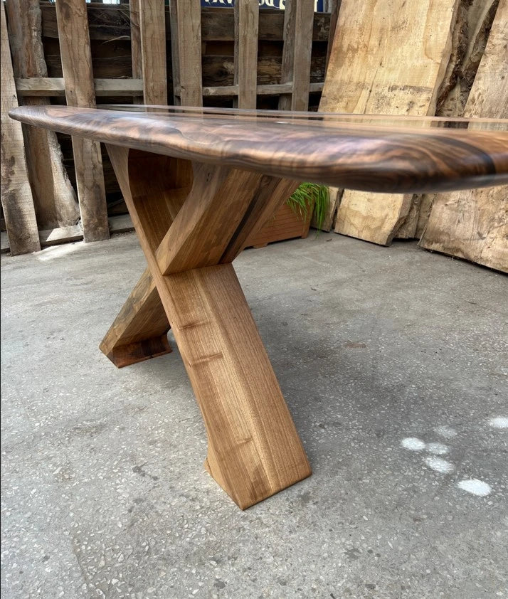 Handmade Solid Walnut Wood Console Table - Entryway Sofa Table, Hallway Accent Table for Living Room, Foyer & Home Decor