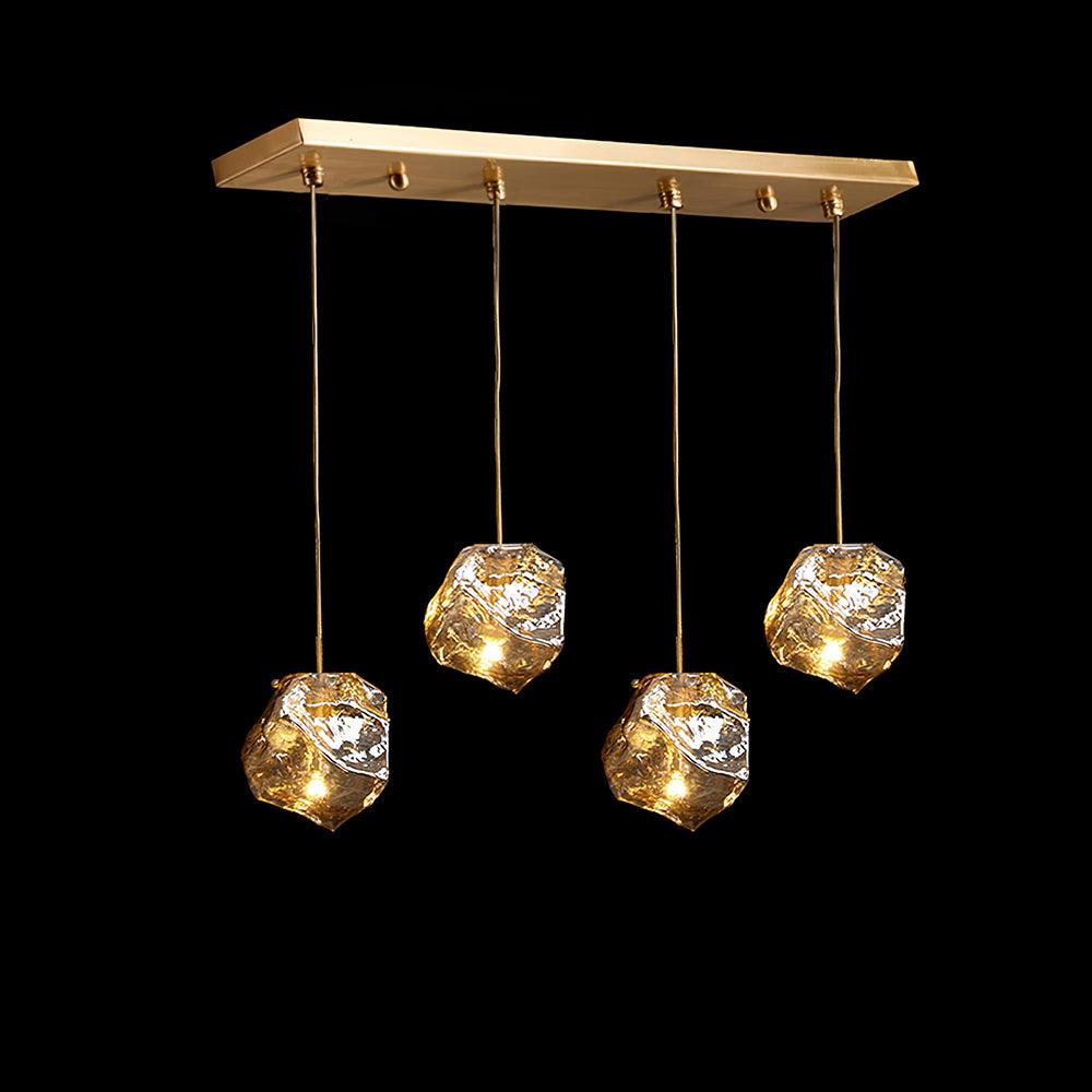 Illyria Ice Glass Pendant Lamp - Modern Crystal Ceiling Light Fixture for Living Room, Bedroom & Dining Room Decor