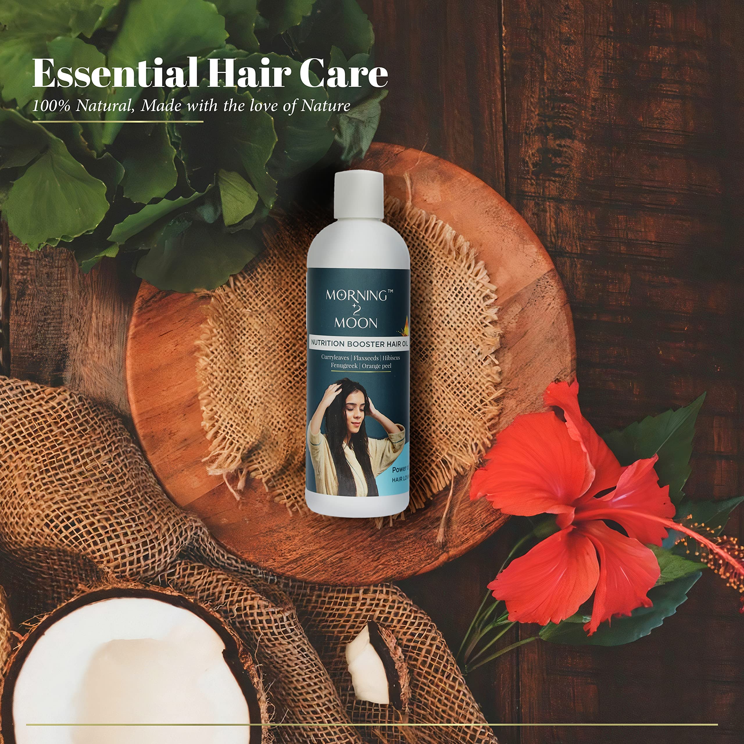 M2M 5-in-1 Hair Oil with Natural Ingredients | Vegan Lightweight Non-Sticky Hair Treatment (200ml) - Perfect for Dry, Damaged Hair & Daily Nourishment