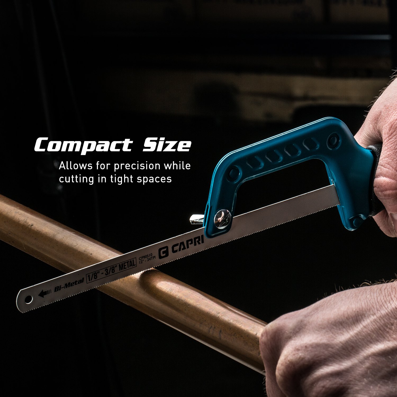 Capri Tools 20105 12 Inch Mini Hacksaw - Compact Hand Saw for Precision Cutting, Metal & Plastic Cutting Tool - Ideal for DIY Projects, Home Repairs & Crafting