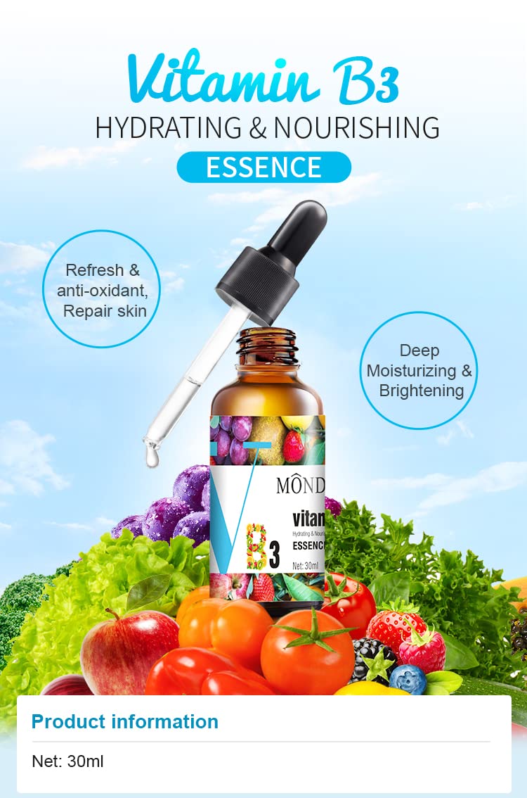 Niacinamide & Vitamin C Face Serum for Healthy Skin - Reduces Spots, Brightens & Tightens - 30ml | Mond'sub Vitamin B3 Serum for Dark Spot Treatment & Glowing Skin Care Routine
