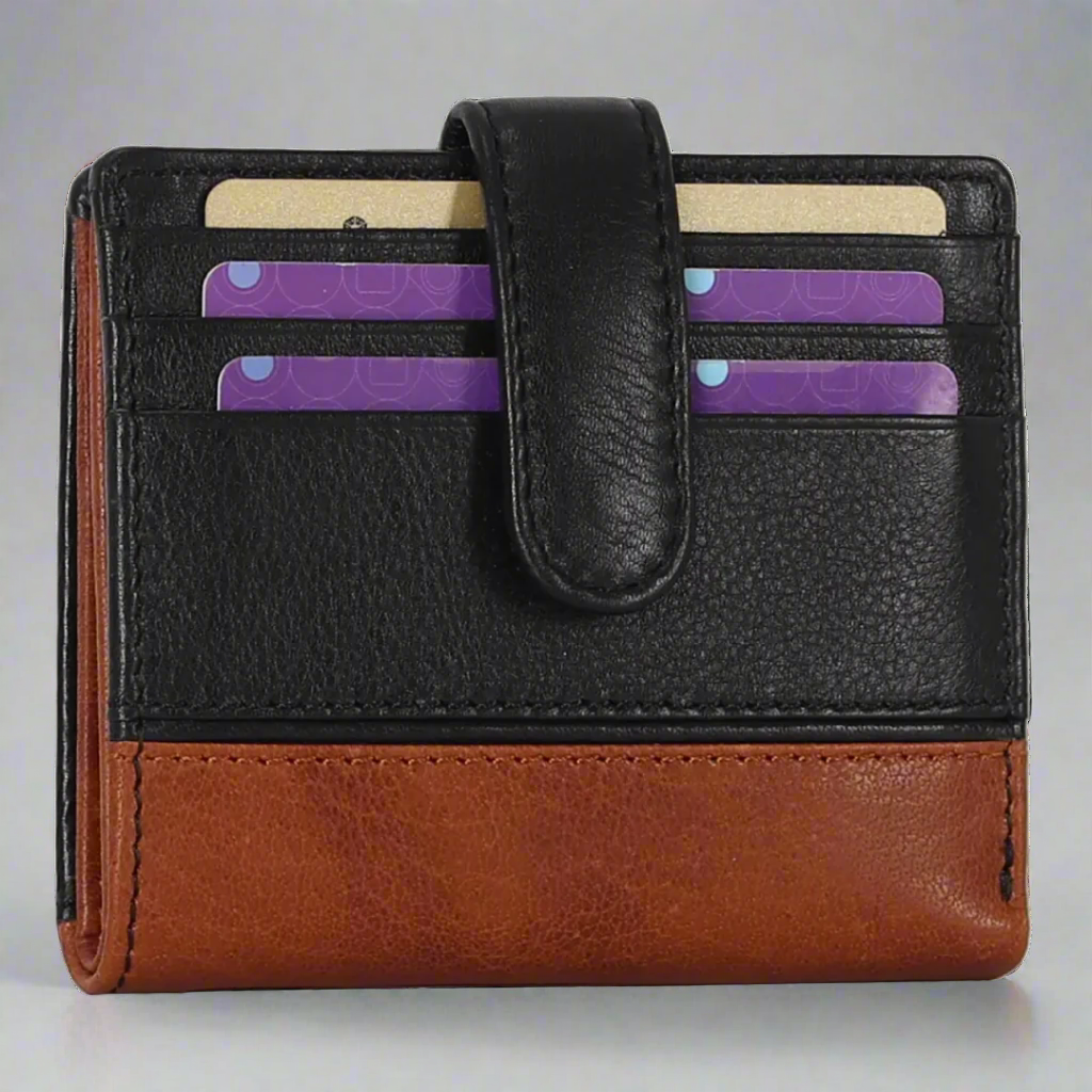 BOL Men's Slim RFID Blocking Leather Card Holder with Tab Back - Perfect for Business, Travel & Everyday Use