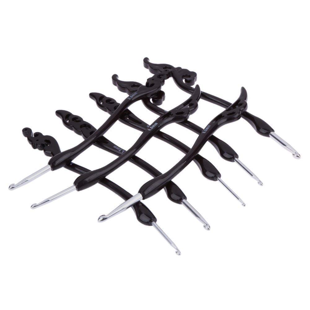 INSO 8-Piece Retro Crochet Hooks Set - Ergonomic Grip Handle Aluminum Knitting Needles for Yarn Weaving & Craft Projects (#1) | Perfect for DIY Crochet, Knitting, Amigurumi & Home Decor Crafts
