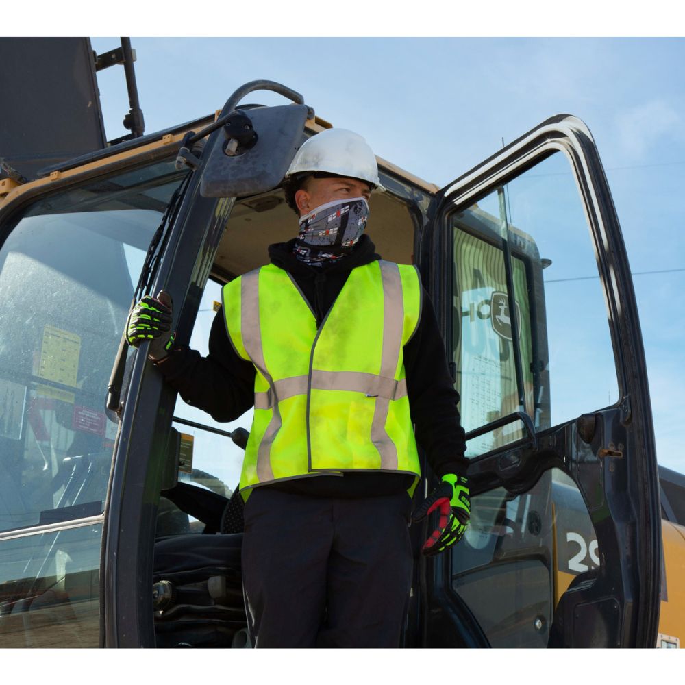 212 Performance VSTGU 8810 High Visibility Safety Vest - Large Yellow with Reflective Gray Strips for Construction, Road Work & Emergency Response