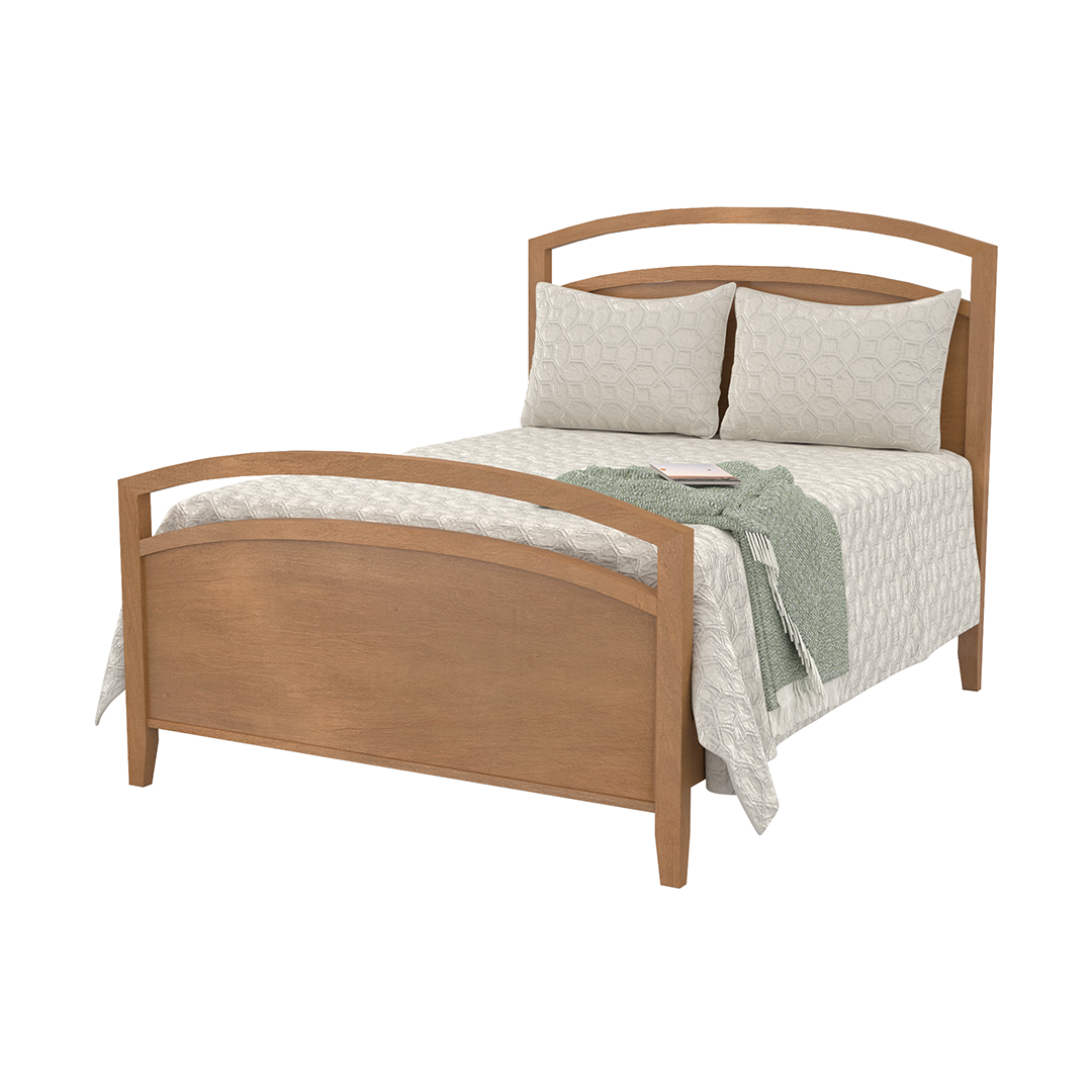 Modern & Stylish Nouveau Bed - Queen Size Platform Bed Frame with Upholstered Headboard - Perfect for Bedroom, Guest Room & Apartment Decor