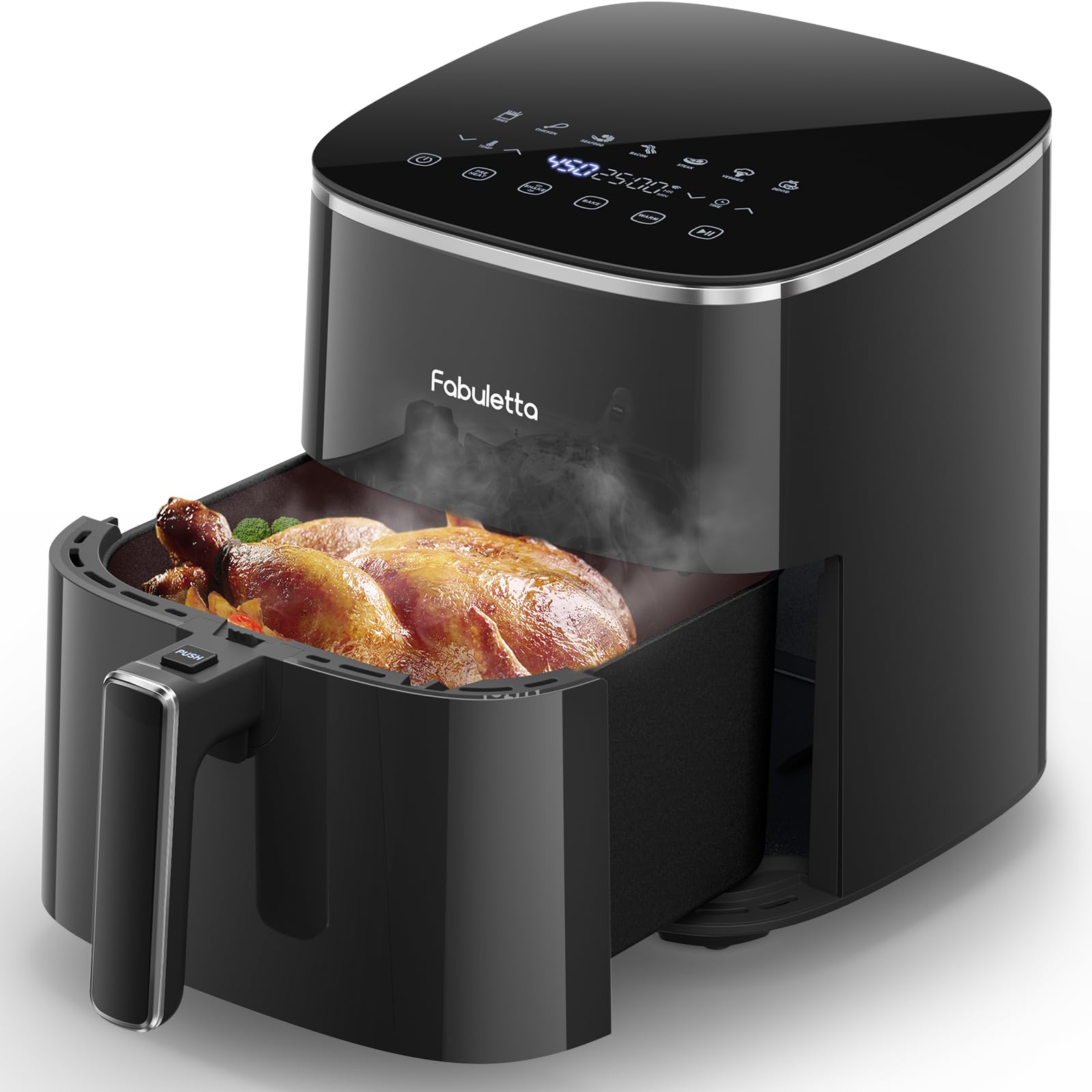 FABULETTA 6QT Air Fryer 11-in-1 Multi-Function, 450°F Max Crisp Technology, Nonstick Dishwasher Safe Basket with Shake Reminder - Perfect for Roasting, Baking, Reheating, Dehydrating, Broiling & Proofing - Ideal for Family Cooking, Meal Prep & Healthy Air Fried Snacks
