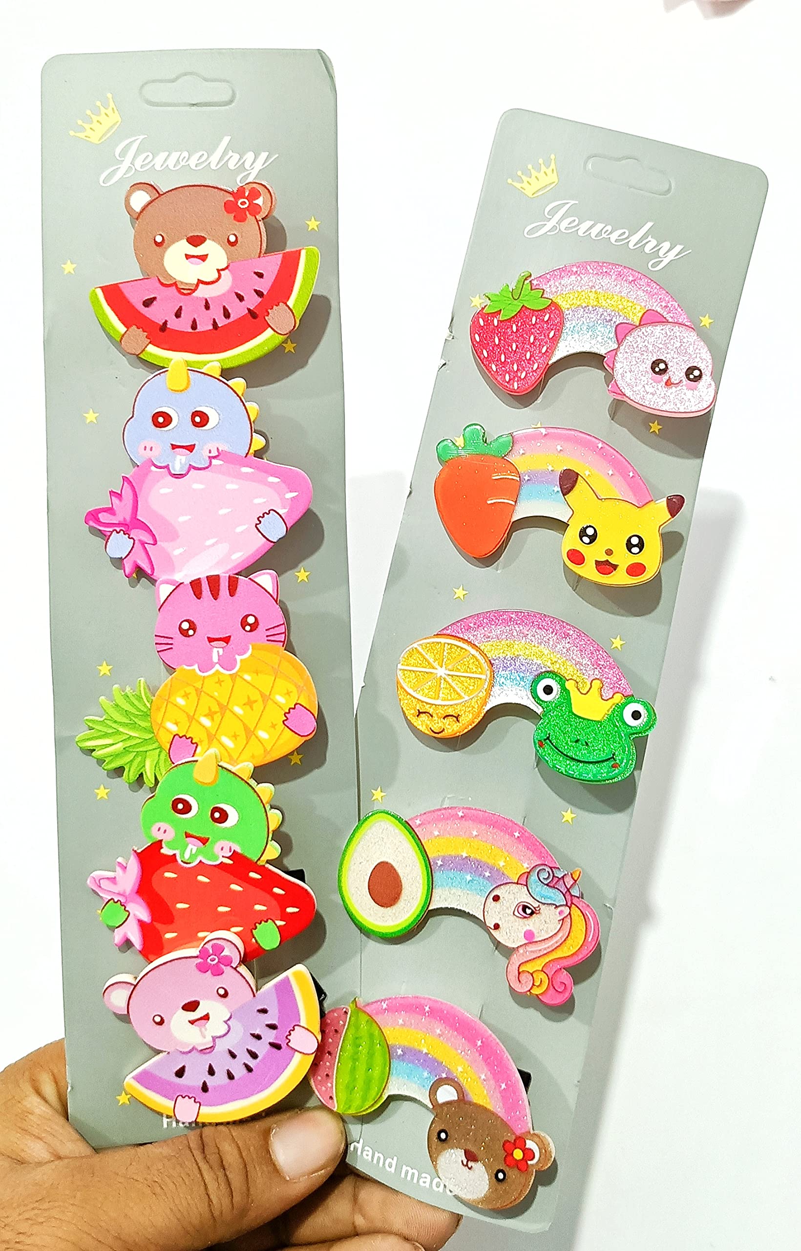 HOMEMATES 10 Pcs Colorful Vegetable & Fruit Hair Clips Set for Baby Girls - Cute Toddler Barrettes Hair Accessories for Kids - Perfect for School, Parties & Daily Use (Multicolor)