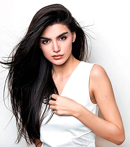 Wizme Straight Black Hair Extensions for Women & Girls - Clip-In Human Hair Extensions for Daily Use, Styling, Parties & Special Occasions