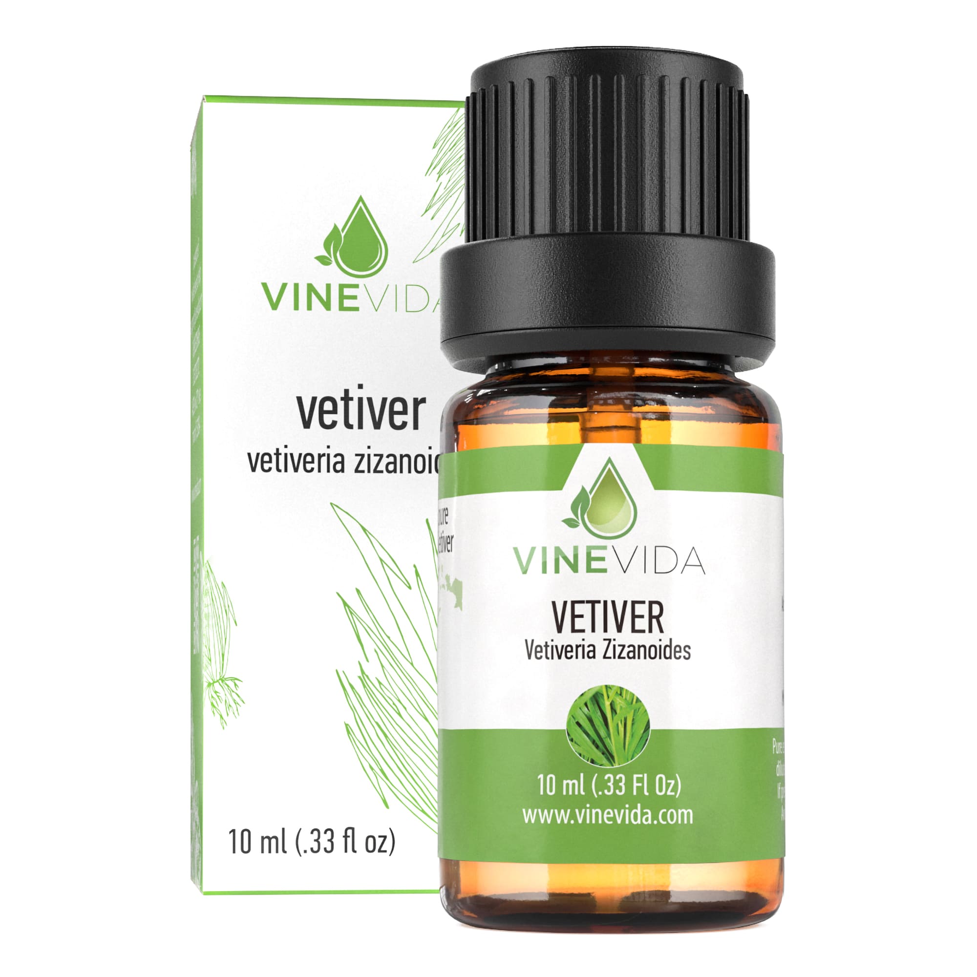 10 mL Vetiver Essential Oil - Premium Prefilled Bottle for Aromatherapy, Relaxation & Home Fragrance