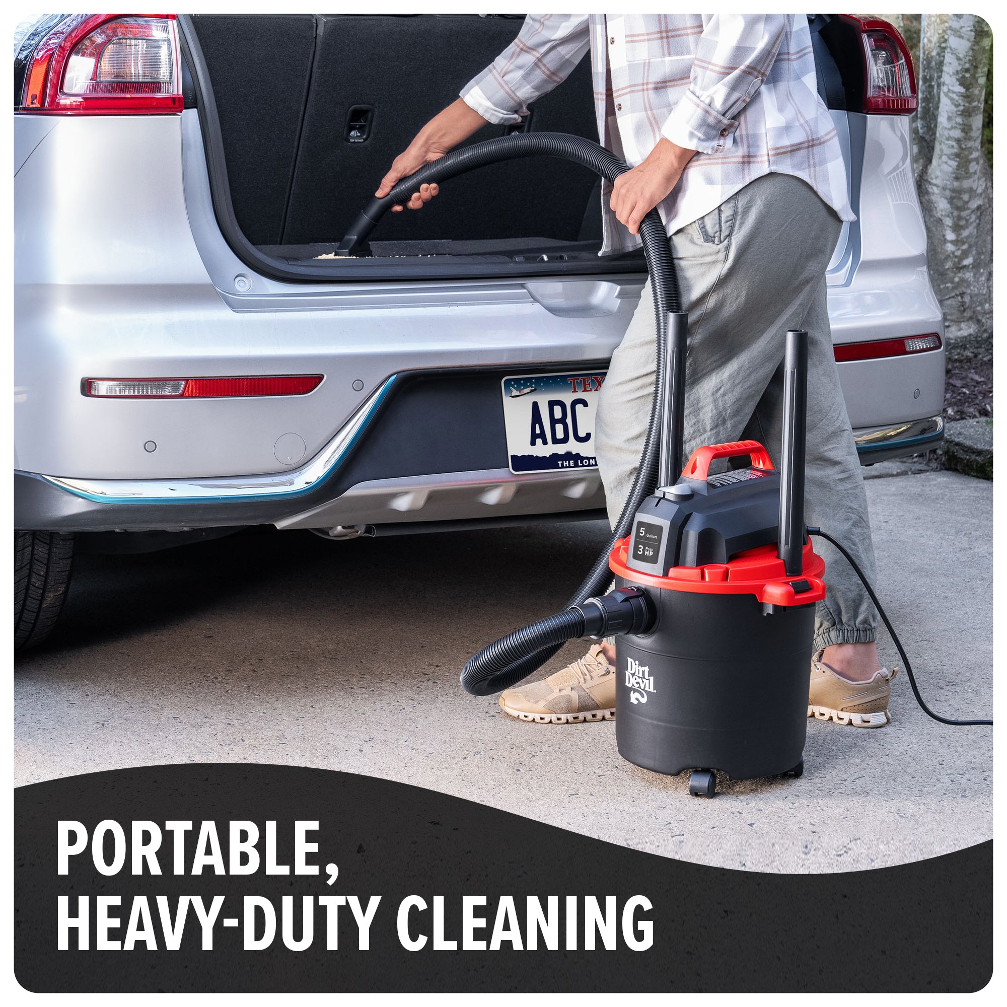 5 Gallon Wet/Dry Vacuum Cleaner - Powerful Shop Vac for Home, Garage & Car Cleaning - Ideal for Dust, Debris & Liquid Spills