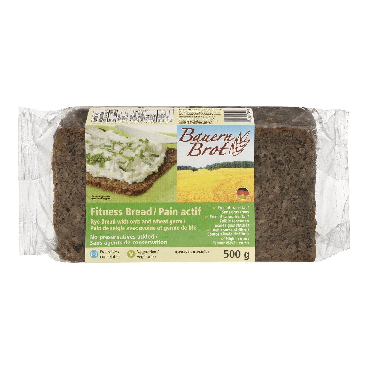 BAUERNBROT German Fitness Bread - 500g Whole Grain Low Carb High Protein Bread for Weight Loss & Healthy Lifestyle | Perfect for Keto Diet, Gym Snacks & Breakfast