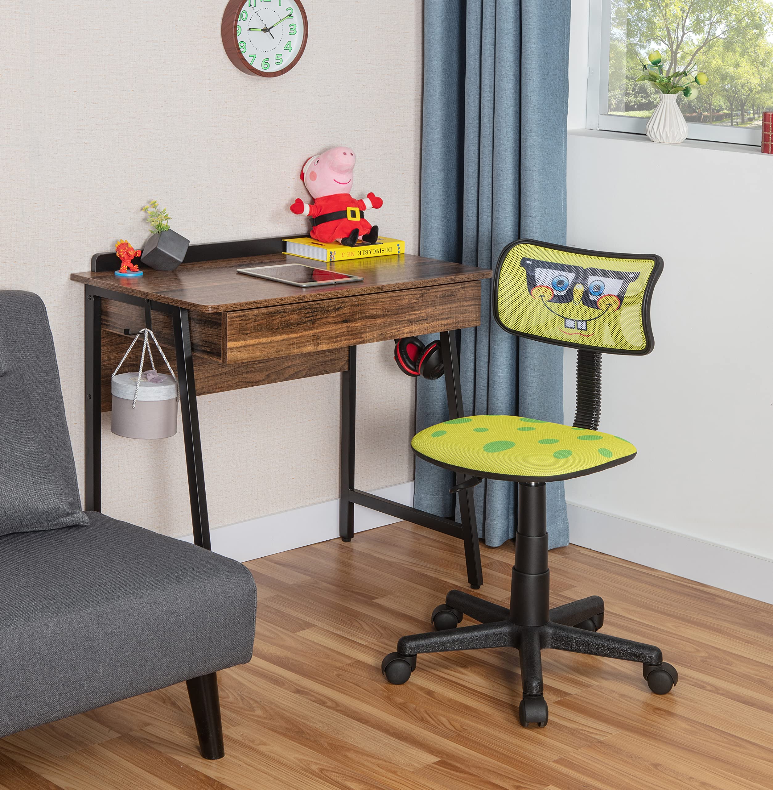 Nickelodeon SpongeBob SquarePants Adjustable Swivel Mesh Rolling Office Chair - Ergonomic Desk Chair for Kids, Teens & Adults - Perfect for Gaming, Studying & Home Office Workspace