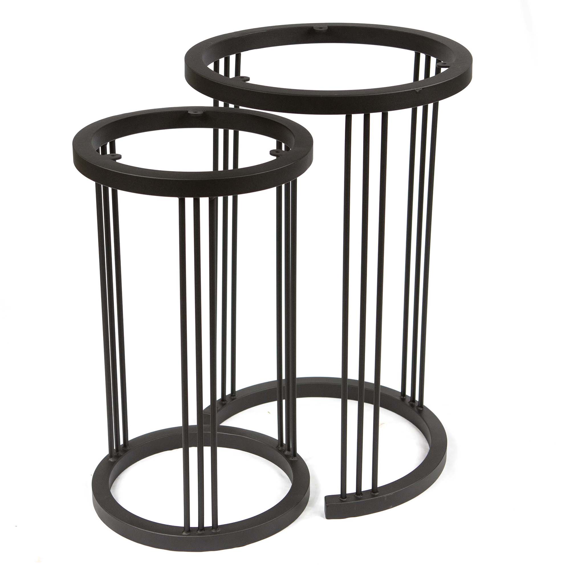 SS009 Round Nesting Side Table Legs Set of 2 - 9 Pin Metal Table Legs for DIY Furniture, Coffee Tables & End Tables - Perfect for Living Room, Bedroom & Office Decor