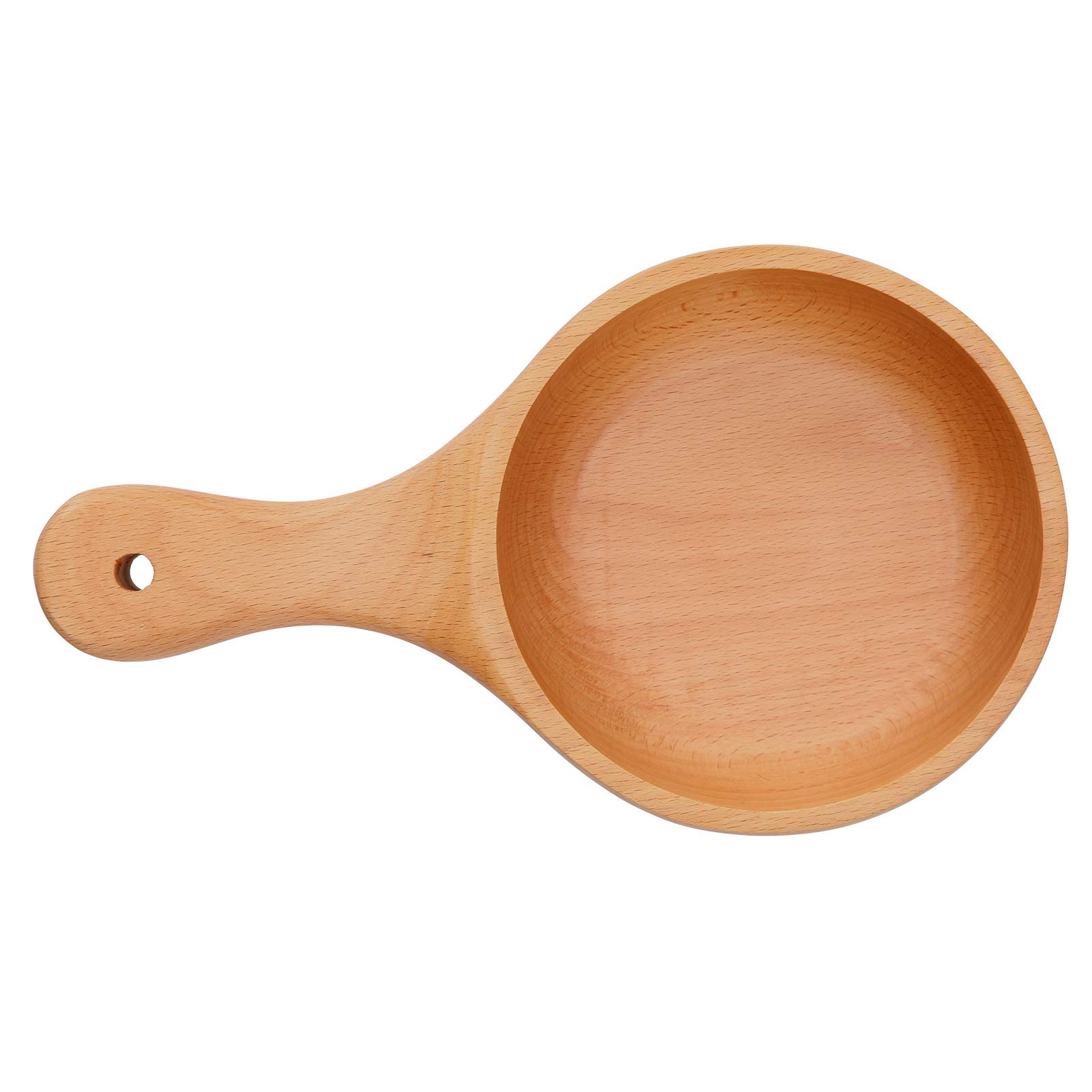 TOPINCN Wooden Bowl with Handle - Multipurpose Noodle, Salad, Fruit, Soup, Dessert Bowl - Perfect for Home Kitchen, Rice & Cereal Serving - Natural Wood Serving Bowl for Dining & Entertaining