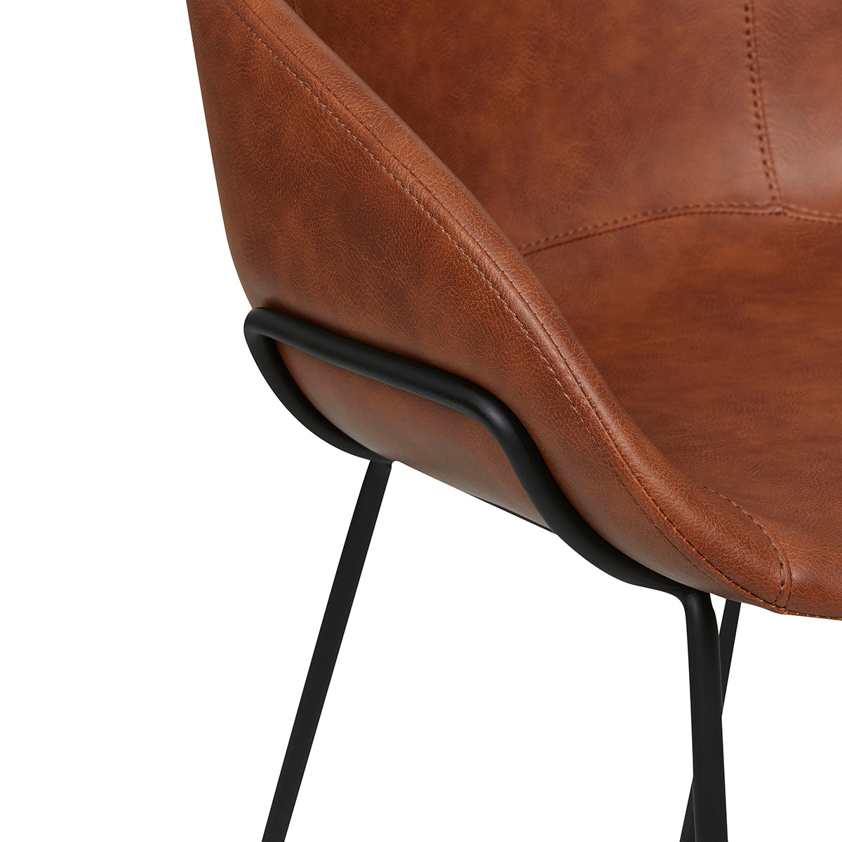 Premium Duke Leatherette Bar Stool (26 Inch Height) - Modern PU Leather Counter Height Stool for Kitchen Island, Breakfast Bar & Home Pub Decor