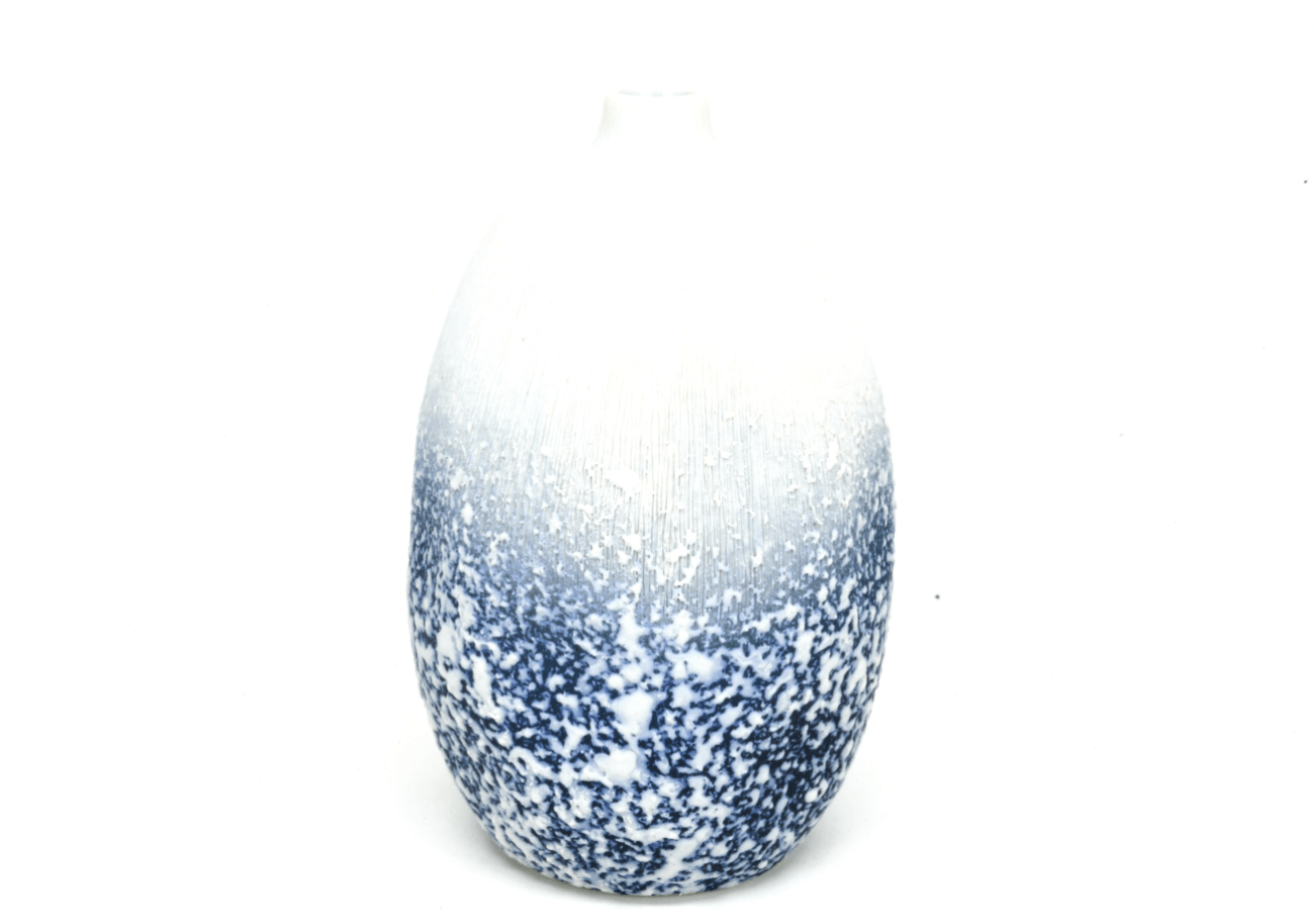 GUGU Blue Floral Art Vase - Elegant Home Decor for Living Room, Dining Table & Wedding Centerpieces