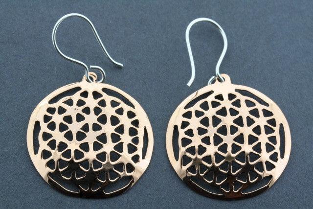 Handmade Copper Mosaic Flower Stud Earrings - Dainty Floral Jewelry for Women - Perfect for Weddings, Parties & Everyday Wear