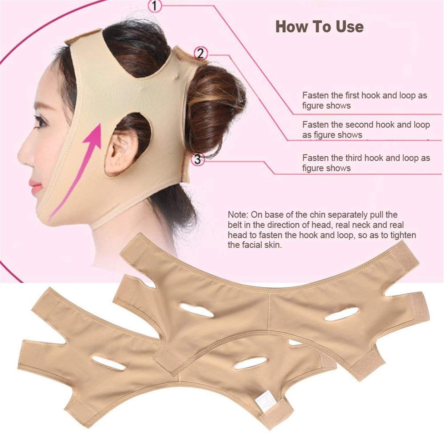 V Line Face Slimming Belt - Anti Wrinkle Chin Lift Strap & Cheek Contour Mask for Women (Size L) | Facial Slimming & Jawline Definition | Perfect for Daily Use, Yoga, or Sleep