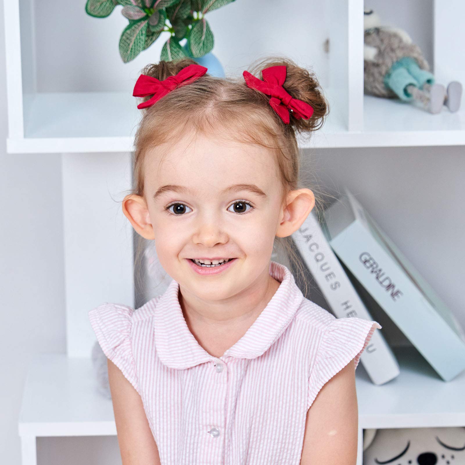 24PCS Baby Girls Hair Bows Clips - Linen Hair Barrettes & Alligator Clips Set for Kids, Toddlers & School Girls - Perfect for Parties, School, Photos & Daily Hair Accessories
