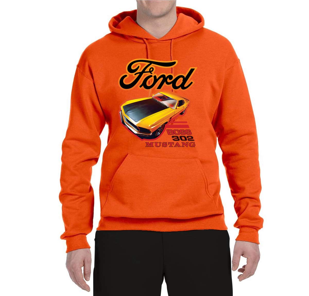 Wild Bobby Ford Boss 302 Mustang Racing Classic Cars Graphic Hoodie - Vintage Muscle Car Enthusiast Unisex Sweatshirt for Men & Women - Perfect for Car Shows, Racing Events & Casual Wear