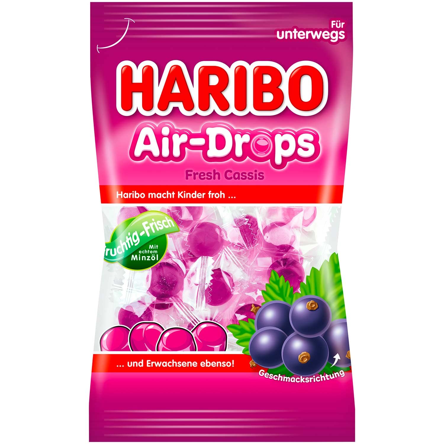 HARIBO Air Drops Cassis Blackcurrant Gummy Candy 3.5oz (100g) - Perfect for Snacking, Parties & Movie Nights