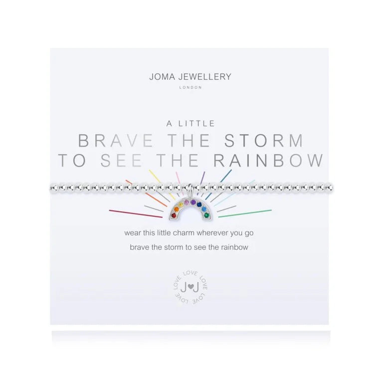 Joma Jewellery Bracelet - A Little Brave The Storm To See The Rainbow - Inspirational Jewelry for Women - Perfect for Everyday Wear, Gifts & Special Occasions