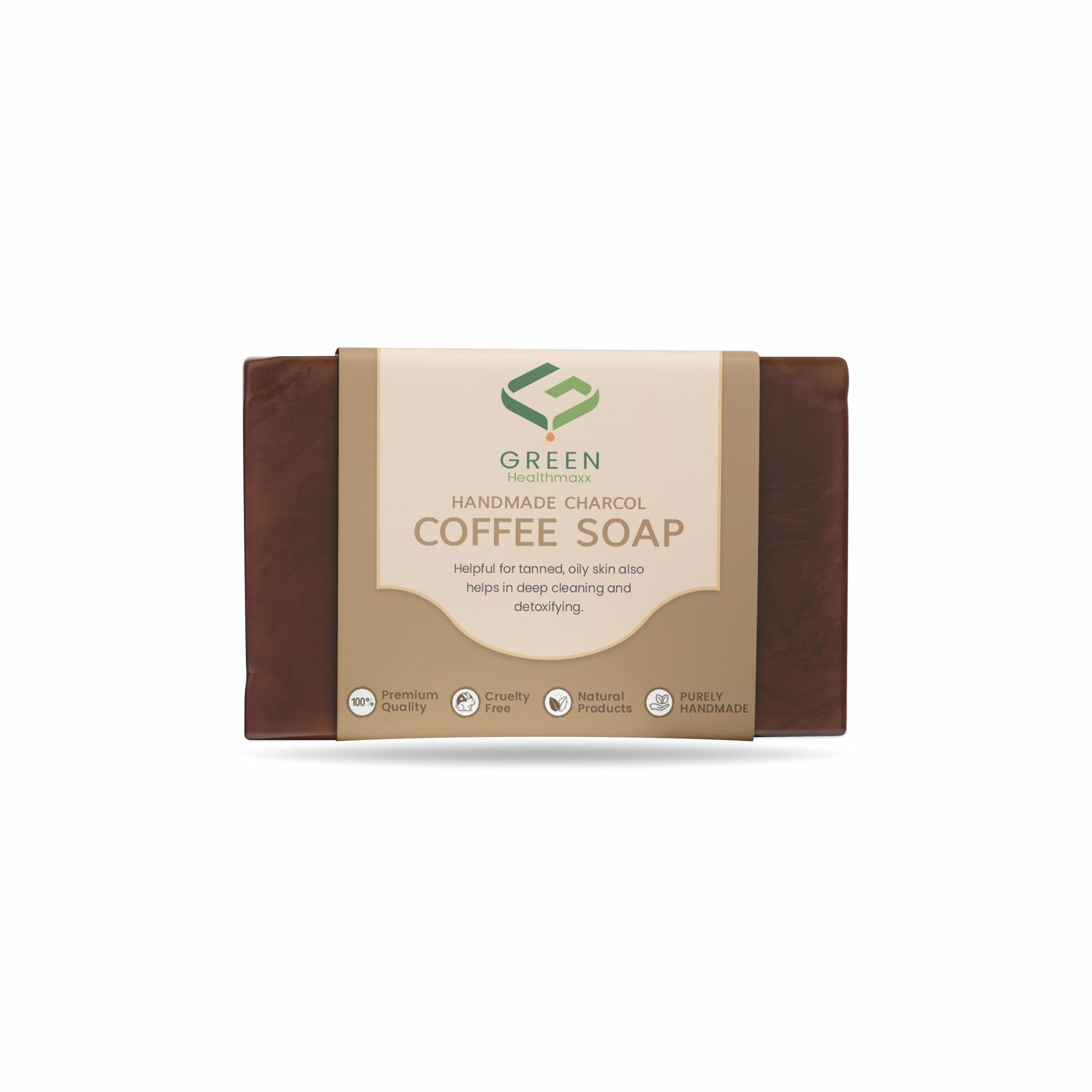 GREEN Healthmaxx Coffee Soap - Natural Exfoliating & Brightening Bar for Tan Removal | Perfect for Post-Sun Care & Daily Skin Renewal