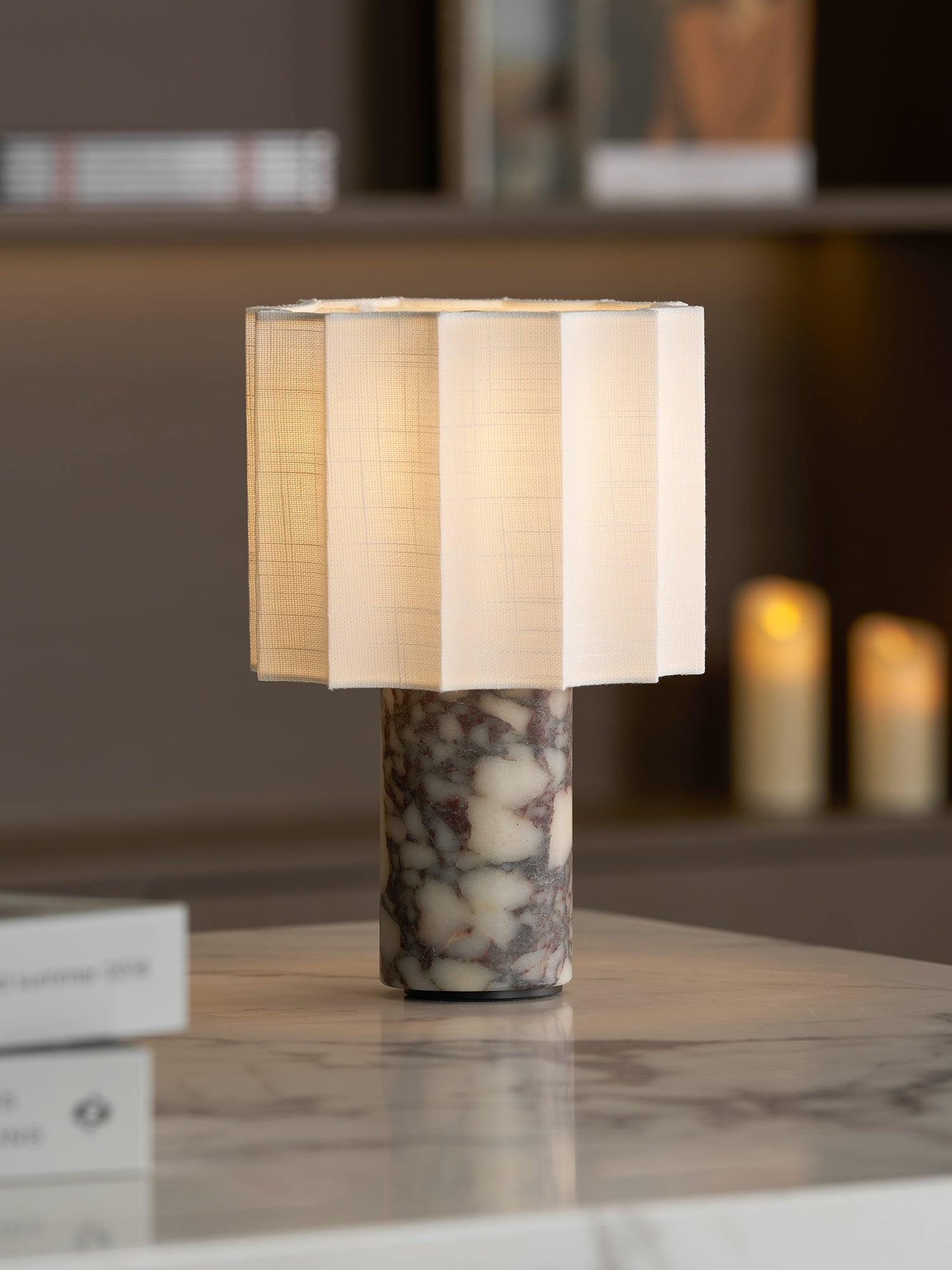 Orbis Veil Table Lamp - Modern LED Nightstand Light for Bedroom, Living Room & Office - Dimmable Touch Control with Warm White Light