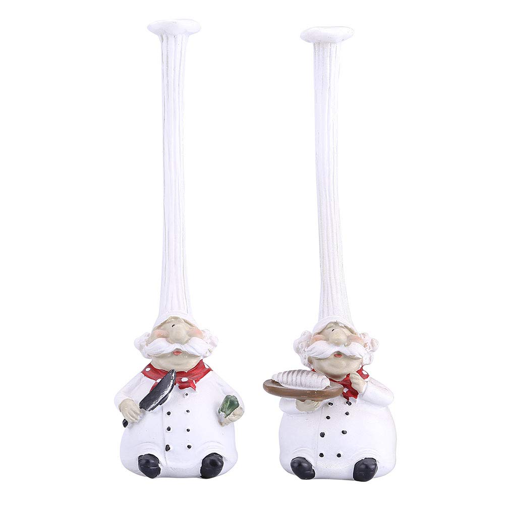 Beufee Resin Cute Chef Figurine - Vintage Kitchen Decor, Mini Chef Statue for Home, Restaurant & Cafe - Perfect for Countertop Display, Gift Giving & Themed Decorations