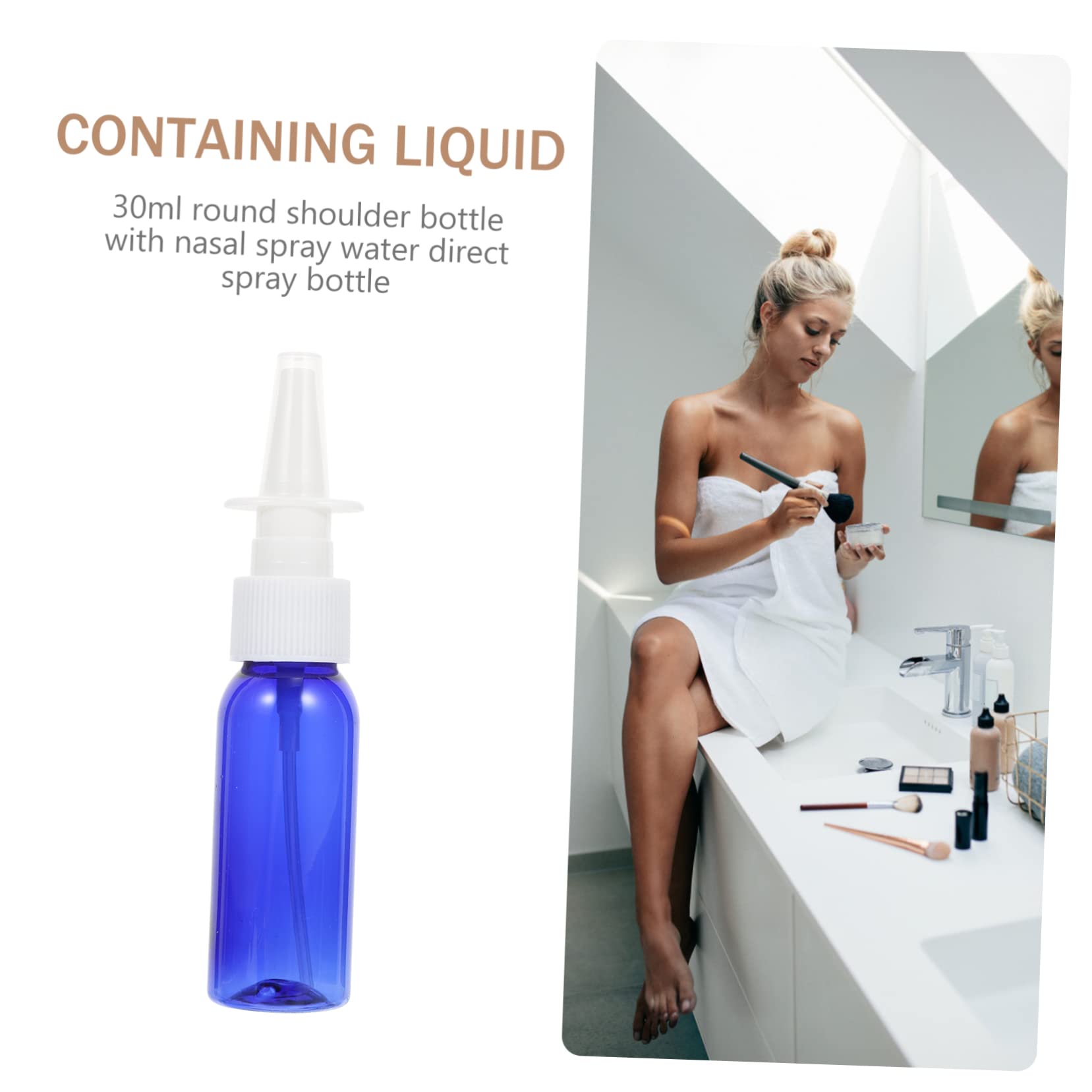 DOITOOL 24 Pack Empty Round Shoulder Spray Bottles with Nose Pump - Essential Oil Containers, Travel Size, Pet Care & Makeup Sprayers - Perfect for DIY, Home, Salon & On-the-Go Use