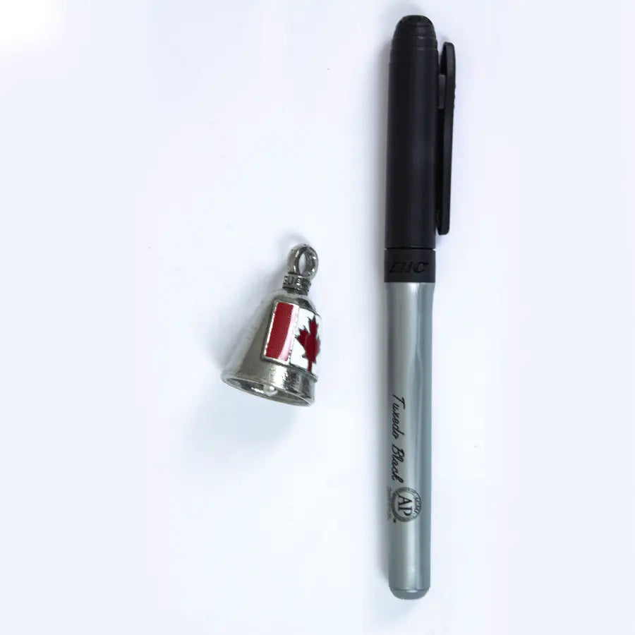 Open Road Canada Flag Motorcycle Guardian Bell - Protective Ride Charm for Harley, Cruiser & Biker Gifts - Ideal for Road Trips & Motorcycle Accessories