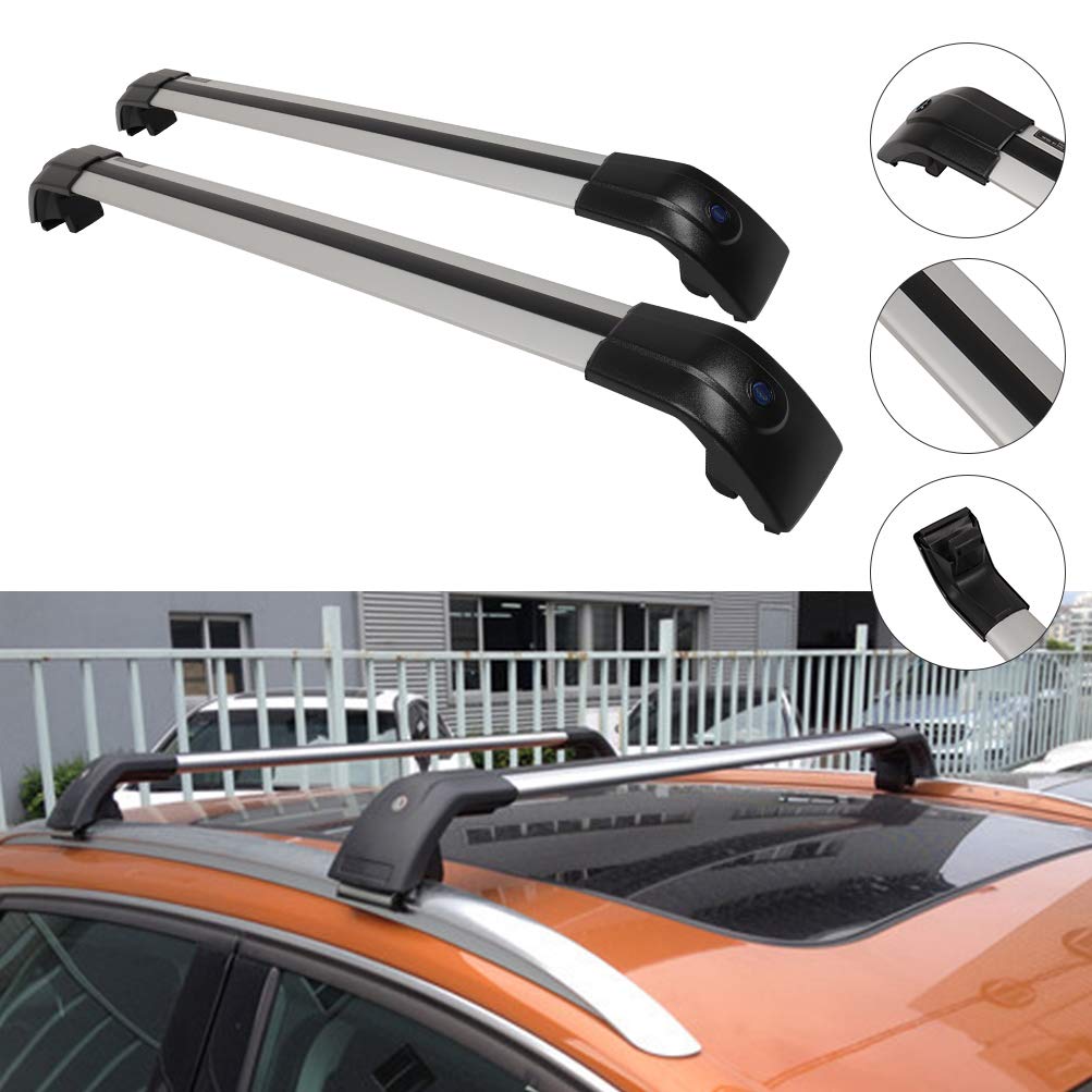 AUTOMUTO Aluminum Roof Rack Cross Bars for Chevrolet Bolt EV 2017-2020 - Silver Heavy Duty Roof Top Cargo Carrier | Perfect for Camping Gear, Bikes, Kayaks & Outdoor Adventures
