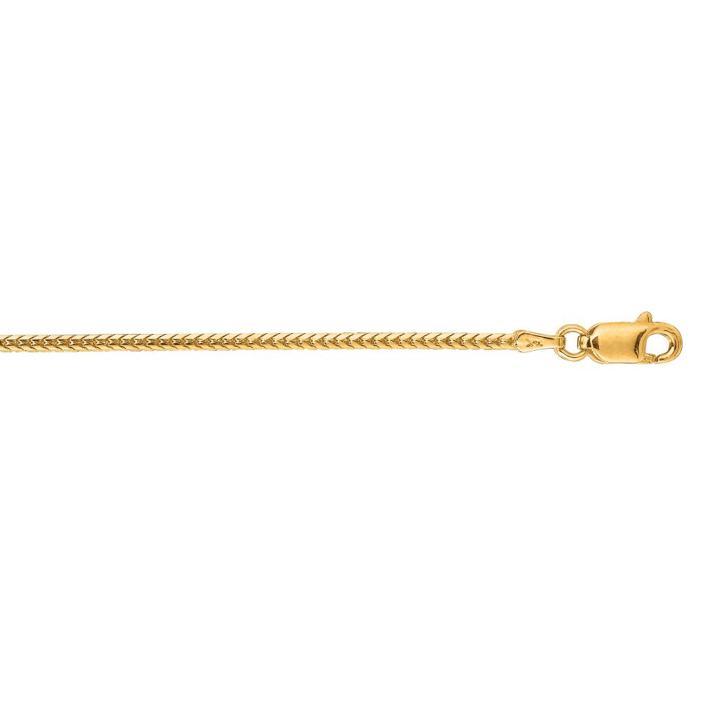 14K Gold 1.6mm Franco Chain Necklace for Women - Dainty Gold Chain for Layering, Everyday Wear & Special Occasions