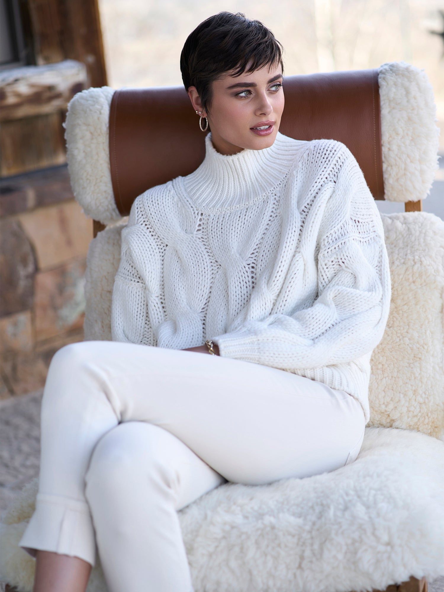 Luxury Dolce Cable Knit Cashmere Sweater for Women - Soft Warm Winter Pullover for Casual & Office Wear